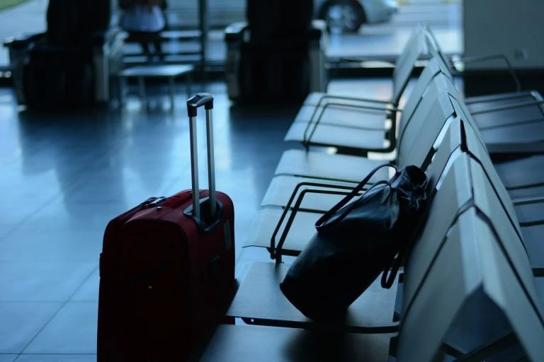 Luggage at an Airport Gate