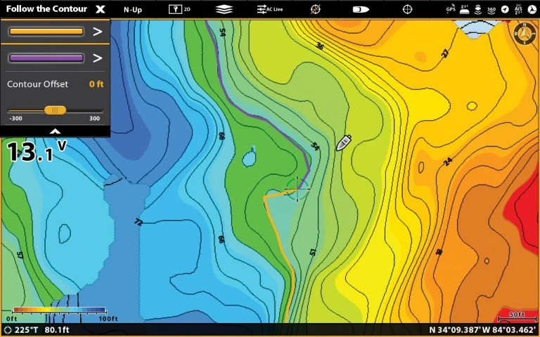 Humminbird Autochart Depth Contour