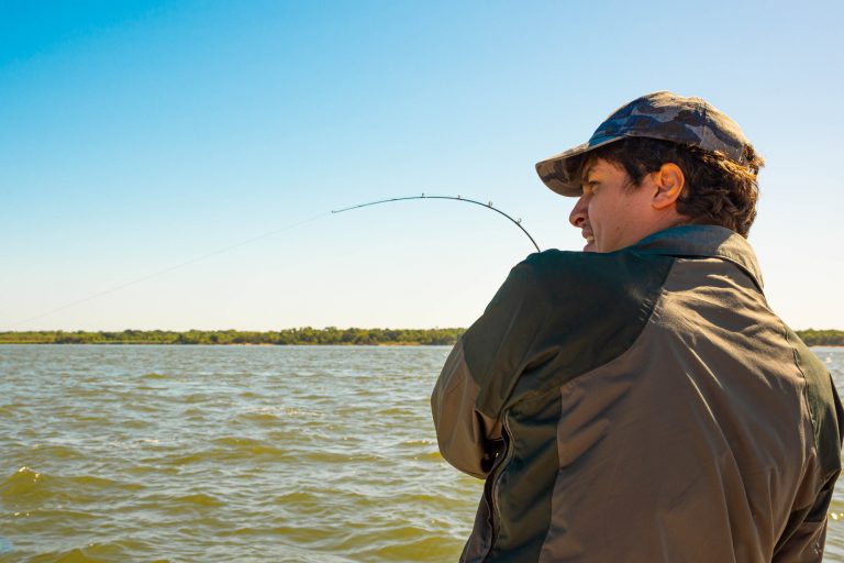 Man Fishing on Freshwater