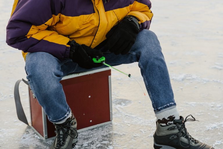 Wearing Gloves While Ice Fishing