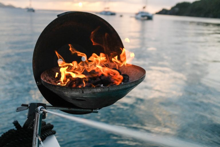 Grill Mounted on a Boat