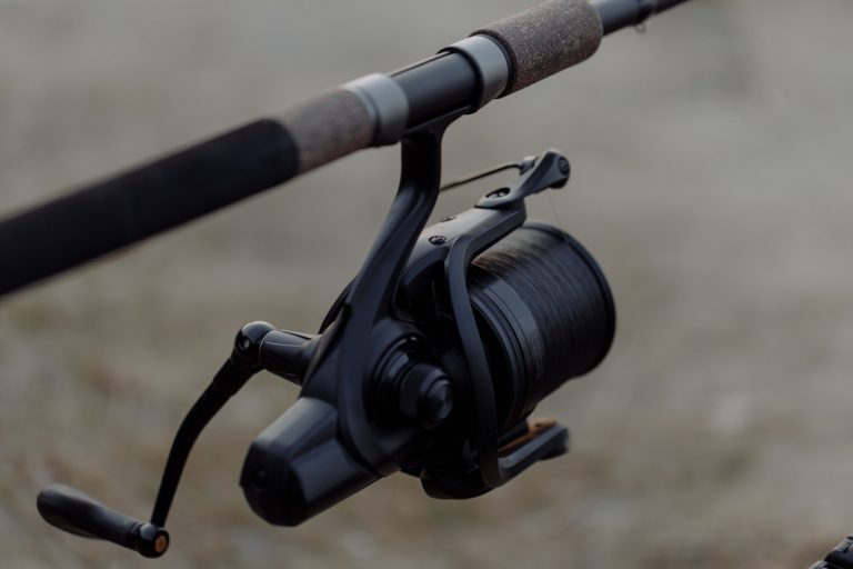 Black and Silver Spinning Rod and Reel