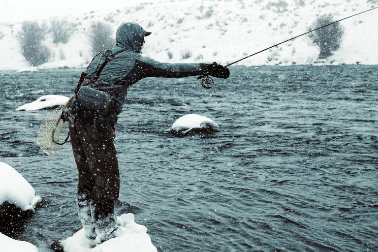 Fly Fishing on a Snowy Day
